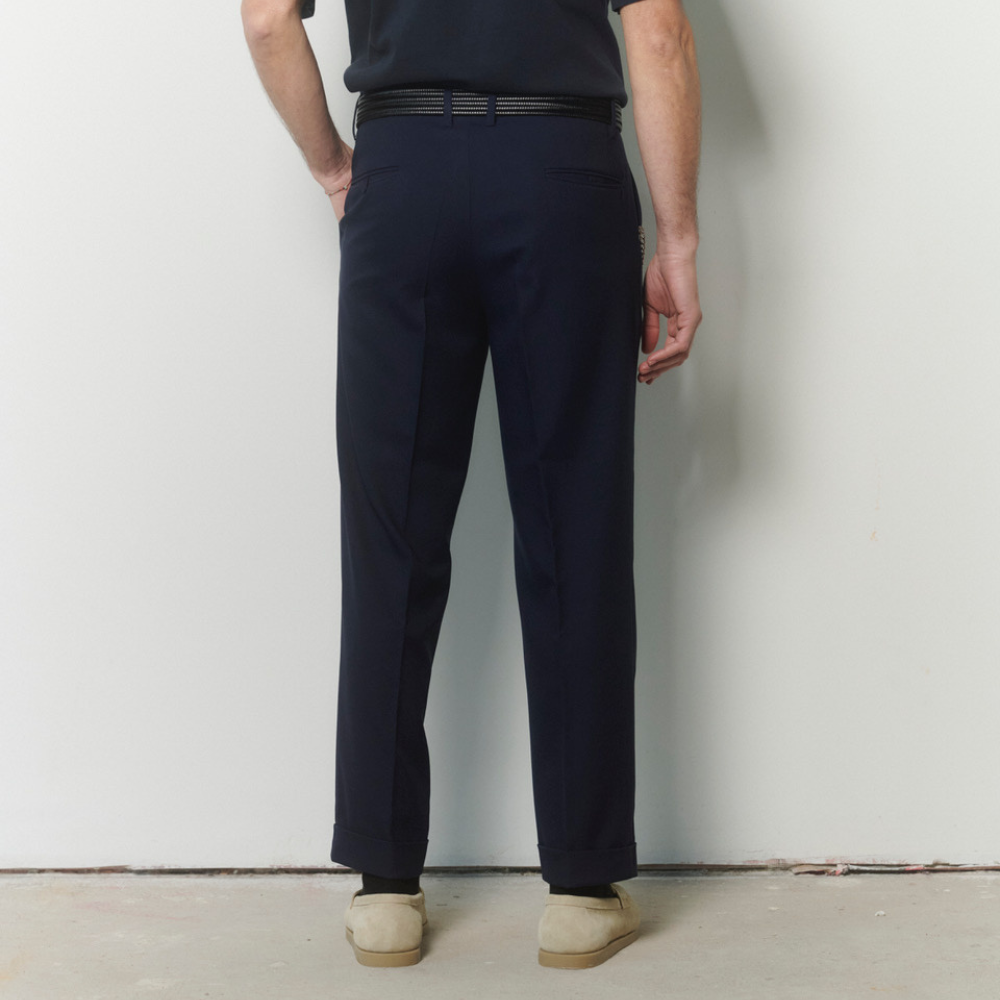 PANTALON POLIESTER AZUL ANTI MANCHAS