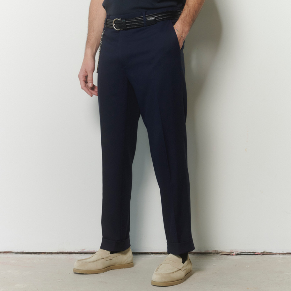 PANTALON POLIESTER AZUL ANTI MANCHAS