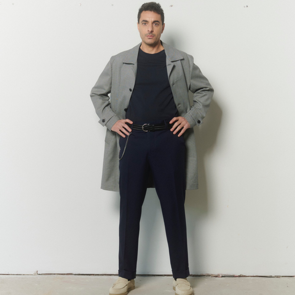 PANTALON POLIESTER AZUL ANTI MANCHAS